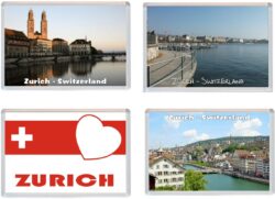 Zurich - Switzerland - 4 PACK - Jumbo Fridge Magnet Souvenir Gift Present