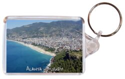 Alanya - Turkey ? Double Sided Large Keyring Key Fob Chain Ring Gift Present Souvenir