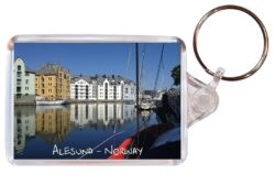Alesund - Norway ? Double Sided Large Keyring Key Fob Chain Ring Gift Present Souvenir