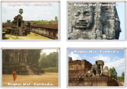 Angkor Wat - Cambodia - 4 PACK - Jumbo Fridge Magnet Souvenir Gift Present