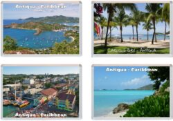 Antigua - Caribbean - 4 PACK - Jumbo Fridge Magnet Souvenir Gift Present