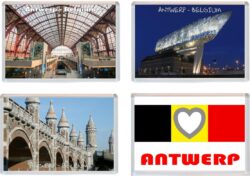 Antwerp - Belgium - 4 PACK - Jumbo Fridge Magnet Souvenir Gift Present