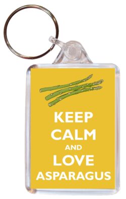 Keep Calm and Love Asparagus - Double Sided Large Keyring Key Ring Fob Chain Name Tag Gift Present Souvenir