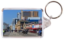 Atlantic City - New Jersey - USA - Double Sided Large Keyring Key Fob Chain Ring Gift Present Souvenir