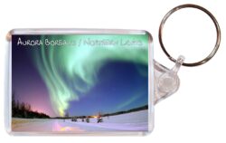 Aurora Borealis - Northern Lights ? Double Sided Large Keyring Key Fob Chain Ring Gift Present Souvenir