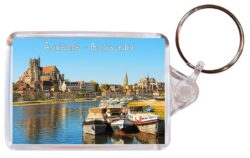 Auxerre - Burgundy - France ? Double Sided Large Keyring Key Fob Chain Ring Gift Present Souvenir
