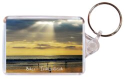 Bali Sunset - Indonesia ? Double Sided Large Keyring Key Fob Chain Ring Gift Present Souvenir