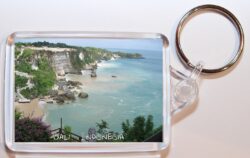 Bali - Indonesia ? Double Sided Large Keyring Key Fob Chain Ring Gift Present Souvenir