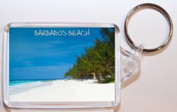 Barbados Beach - Caribbean - Double Sided Large Keyring Key Fob Chain Ring Gift Present Souvenir