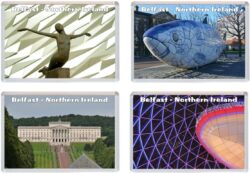 Belfast - Northern Ireland - 4 PACK - Jumbo Fridge Magnet Souvenir Gift Present