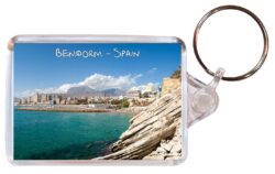 Benidorm - Costa Blanca - Spain - Double Sided Large Keyring Key Fob Chain Ring Gift Present Souvenir