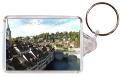 Bern - Switzerland ? Double Sided Large Keyring Key Fob Chain Ring Gift Present Souvenir