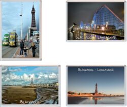 Blackpool - Lancashire - 4 PACK - Jumbo Fridge Magnet Souvenir Gift Present