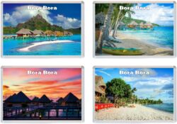 Bora Bora - 4 PACK - Jumbo Fridge Magnet Souvenir Gift Present