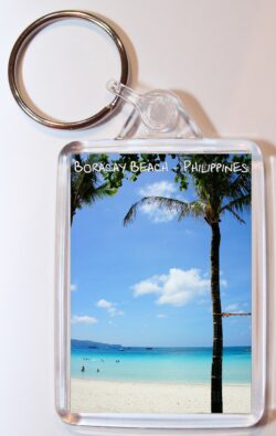 Boracay Beach - Philippines ? Double Sided Large Keyring Key Fob Chain Ring Gift Present Souvenir