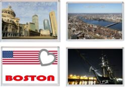 Boston - Massachusetts - USA - 4 PACK - Jumbo Fridge Magnet Souvenir Gift Present