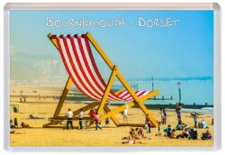 Bournemouth - Dorset - Jumbo Fridge Magnet Souvenir Gift Present Beach Deck Chair