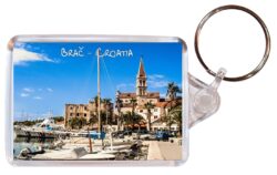 Brac - Croatia ? Double Sided Large Keyring Key Fob Chain Ring Gift Present Souvenir