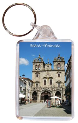 Braga - Portugal - Double Sided Large Keyring Key Fob Chain Ring Gift Present Souvenir