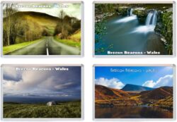 Brecon Beacons - Wales - 4 PACK - Jumbo Fridge Magnet Souvenir Gift Present