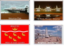 Brighton - East Sussex - 4 PACK - Jumbo Fridge Magnet Souvenir Gift Present