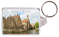 Bruges - Belgium ? Double Sided Large Keyring Key Fob Chain Ring Gift Present Souvenir
