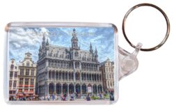 Brussels - Belgium - Double Sided Large Keyring Key Fob Chain Ring Gift Present Souvenir