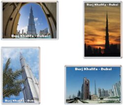 Burj Khalifa - Dubai - UAE - 4 PACK - Jumbo Fridge Magnet Souvenir Gift Present