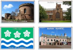 Carlisle - Cumbria - 4 PACK - Jumbo Fridge Magnet Souvenir Gift Present
