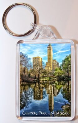Central Park - New York - USA - Double Sided Large Keyring Key Fob Chain Ring Gift Present Souvenir