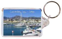 Costa del Sol - Spain - Double Sided Large Keyring Key Fob Chain Ring Gift Present Souvenir