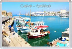 Crete - Greece - Jumbo Fridge Magnet Souvenir Gift Present Fishing Boats