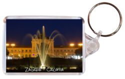 Zagreb - Croatia ? Double Sided Large Keyring Key Fob Chain Ring Gift Present Souvenir