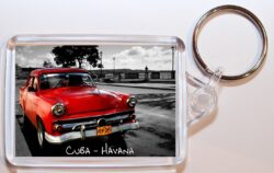 Havana - Cuba - Double Sided Large Keyring Key Fob Chain Ring Gift Present Souvenir
