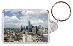 Dallas - Texas - USA - Double Sided Large Keyring Key Fob Chain Ring Gift Present Souvenir