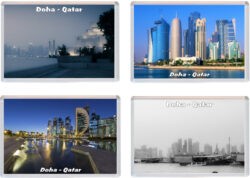 Doha - Qatar - 4 PACK - Jumbo Fridge Magnet Souvenir Gift Present