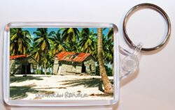 Dominican Republic - Caribbean - Double Sided Large Keyring Key Fob Chain Ring Gift Present Souvenir (b)