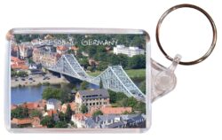 Dresden - Germany ? Double Sided Large Keyring Key Fob Chain Ring Gift Present Souvenir