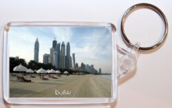 Dubai - UAE ? Double Sided Large Keyring Key Fob Chain Ring Gift Present Souvenir Beach