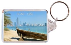 Dubai - UAE ? Double Sided Large Keyring Key Fob Chain Ring Gift Present Souvenir Boats
