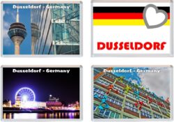 Dusseldorf - Germany - 4 PACK - Jumbo Fridge Magnet Souvenir Gift Present
