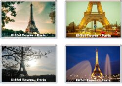 Eiffel Tower - Paris - France - 4 PACK - Jumbo Fridge Magnet Souvenir Gift Present