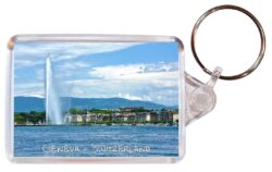 Geneva - Switzerland ? Double Sided Large Keyring Key Fob Chain Ring Gift Present Souvenir