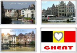 Ghent - Belgium - 4 PACK - Jumbo Fridge Magnet Souvenir Gift Present