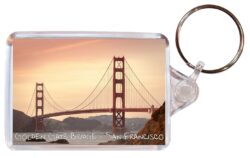 Golden Gate Bridge - San Francisco - California - USA - Double Sided Large Keyring Key Fob Chain Ring Gift Present Souvenir (b)