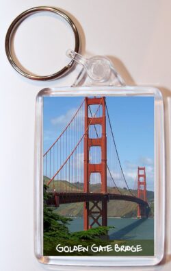 Golden Gate Bridge - San Francisco - California - USA - Double Sided Large Keyring Key Fob Chain Ring Gift Present Souvenir (a)