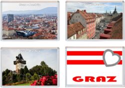 Graz - Austria - 4 PACK - Jumbo Fridge Magnet Souvenir Gift Present