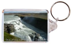Gullfoss Waterfall - Iceland ? Double Sided Large Keyring Key Fob Chain Ring Gift Present Souvenir