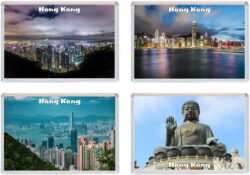 Hong Kong - 4 PACK - Jumbo Fridge Magnet Souvenir Gift Present