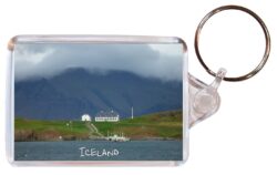 Iceland ? Double Sided Large Keyring Key Fob Chain Ring Gift Present Souvenir